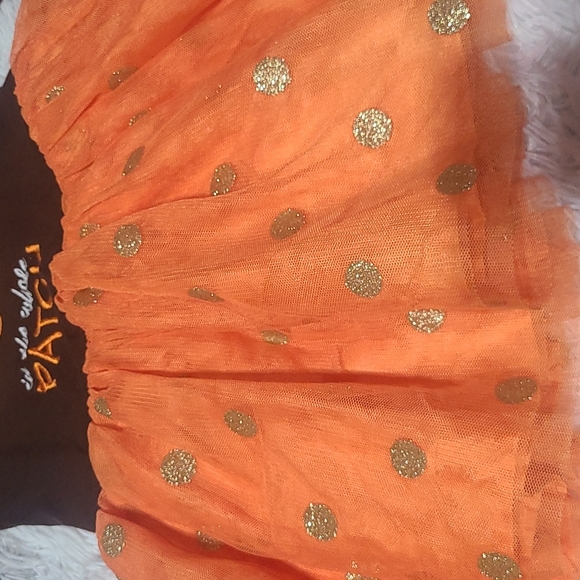 Girls Halloween Pumpkin Outfit Set Ruffle leggings Dress Emily Rose GUC size 4 - Picture 4 of 6